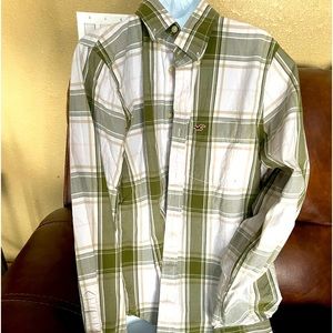 HOLLISTER mens large button down long sleeve slim fit